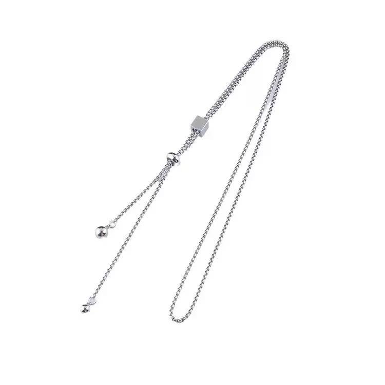 Adjustable Stainless Steel Long Necklace - Trendy, Versatile Layered Chain Design