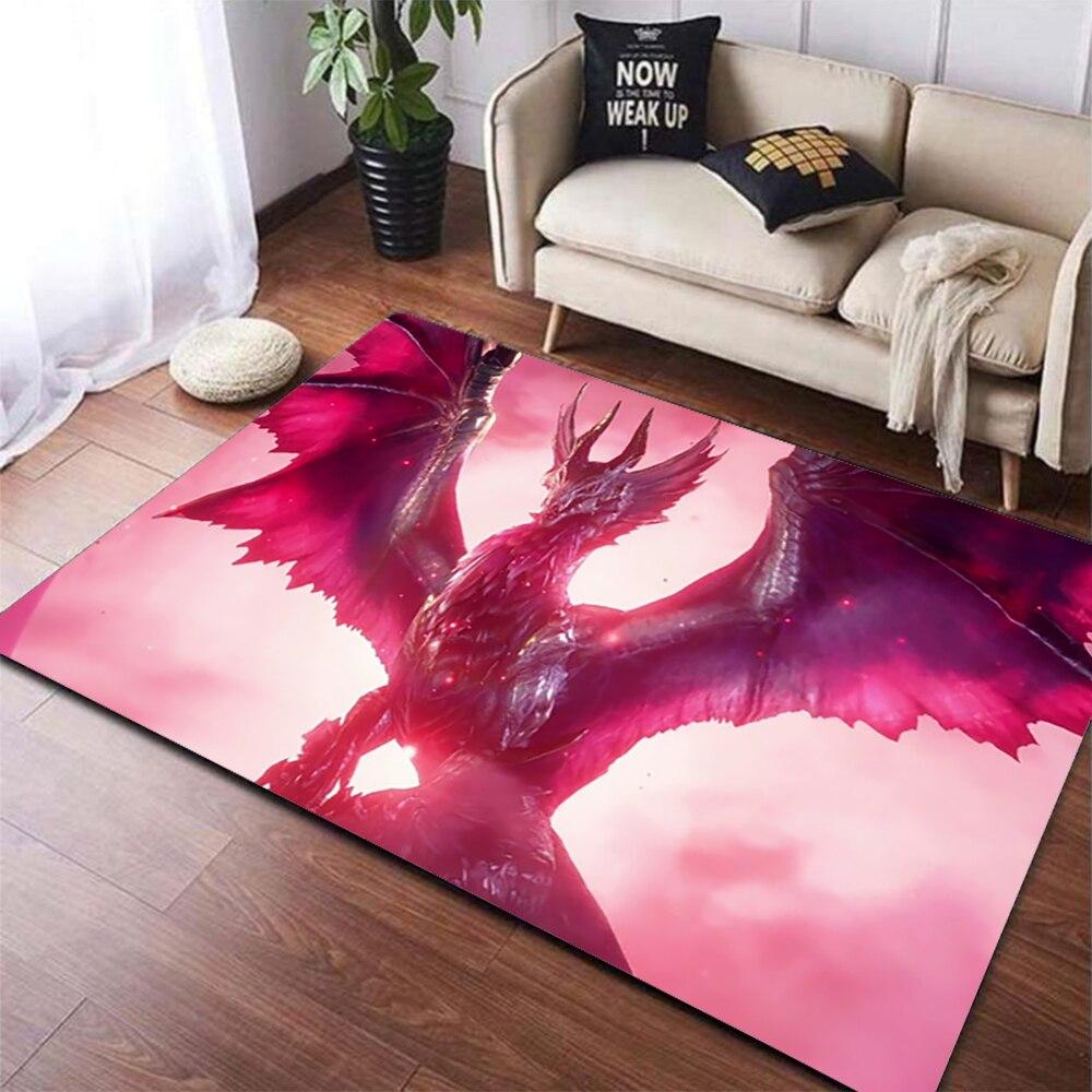 Monster Hunter Game Carpet Rug Play Mats Living Room Bedroom Carpets Child Play Lounge Doormat Fans Game Room Decor Gamer Gift