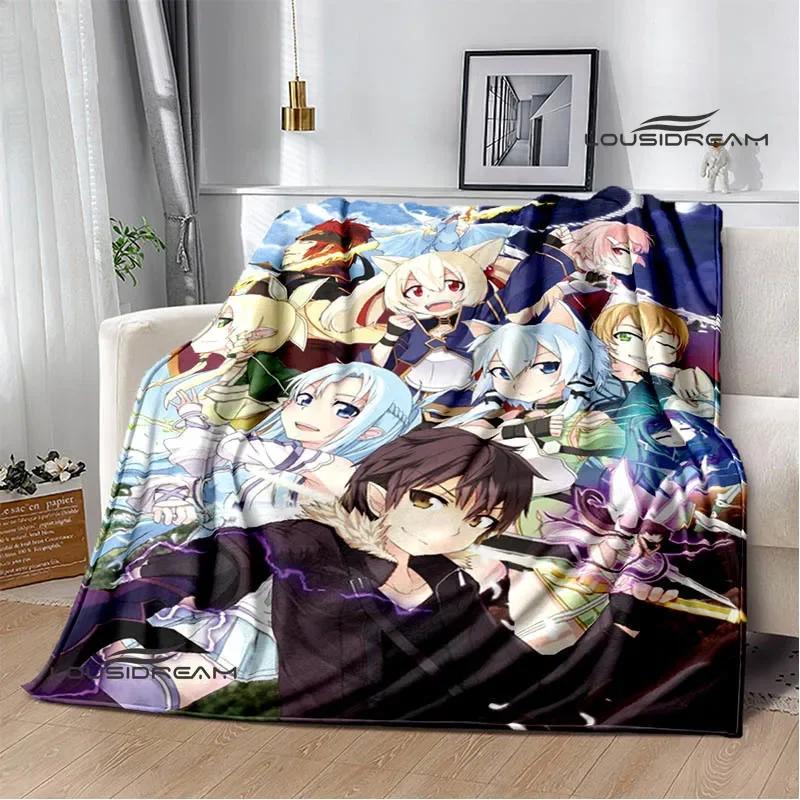 Cartoon Sword Art Online bedruckte Decken Picknickdecke Warme Flanelldecken Heim-Bettwäsche Decken für Betten Geburtstagsgeschenk