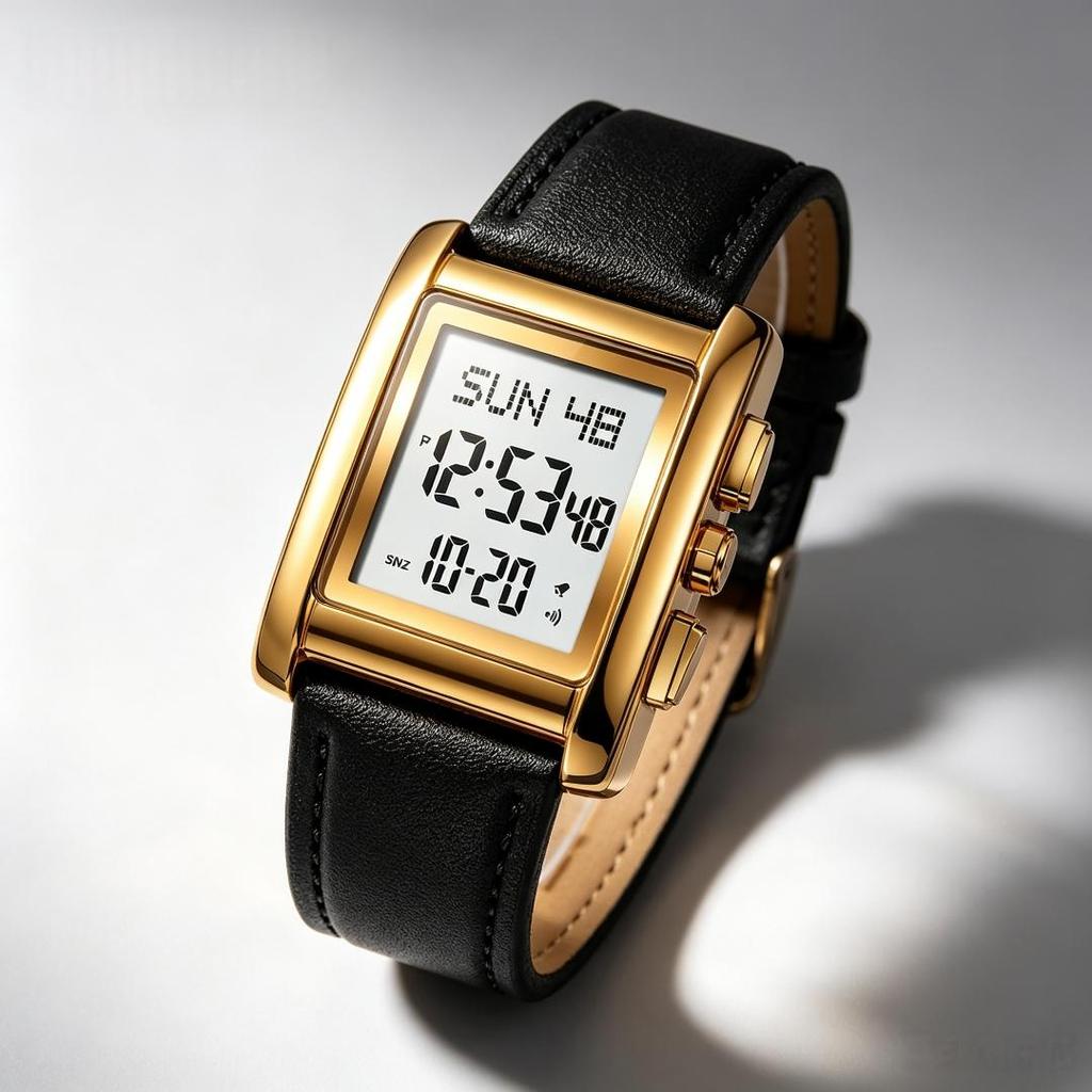 Men's Digital Watch SKMEI Square Dual Time Stainless Steel 2228