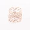Metal Cross Hollow Sliver Napkin Buckle Wide Round Gold Napkin for Dinner Parties Dining Table Decoration
