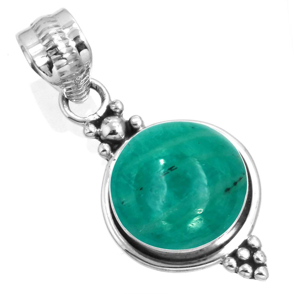 925 Sterling Silver Pendant Women Gemstone Handmade Jewelry Thanksgiving Gift Amazonite Angelite Blue Opal Botswana Agate Mohave Azurite Chrysocolla