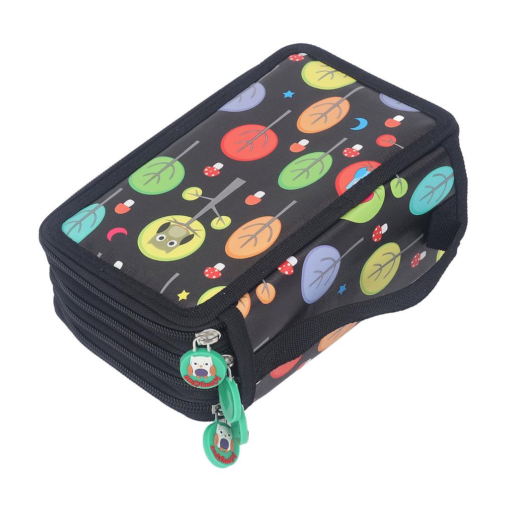 Färgpennfodral Pennhållare med dragkedja Stor kapacitet Pennfodral Vikbar Färgpennväska Tecknad