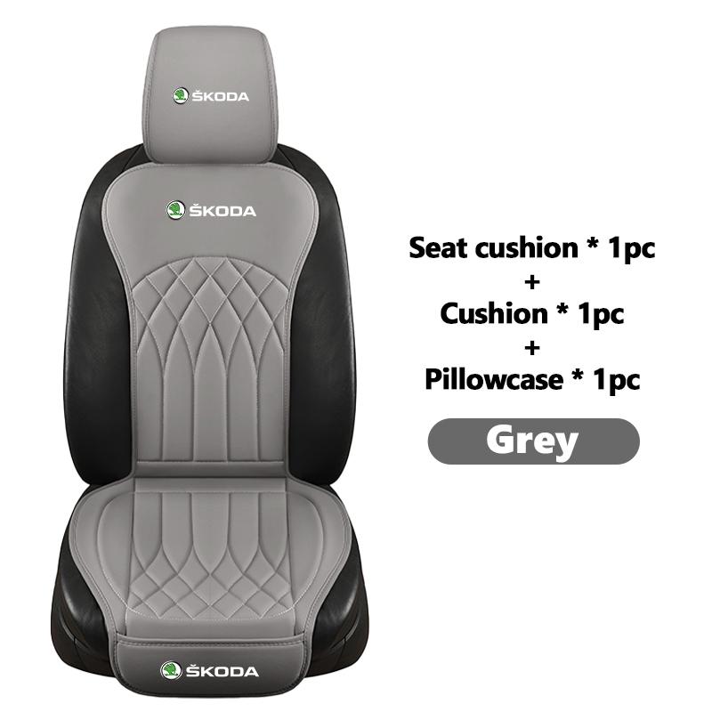ADZ1 Car Seat Cushion Pad Leather Seat Cover Decoration Dust Proof Interior Accessories For Skoda Fabia Kodiaq Kamiq Superb Yeti