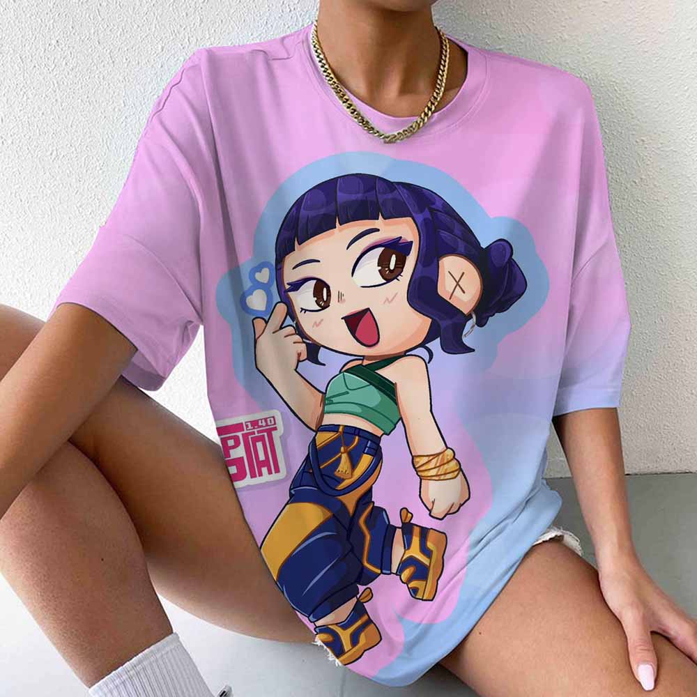 

Горячая футболка с принтом KPop Demon Hunters Летняя повседневная свободная футболка Женская Мужская Футболки Харадзюку XL