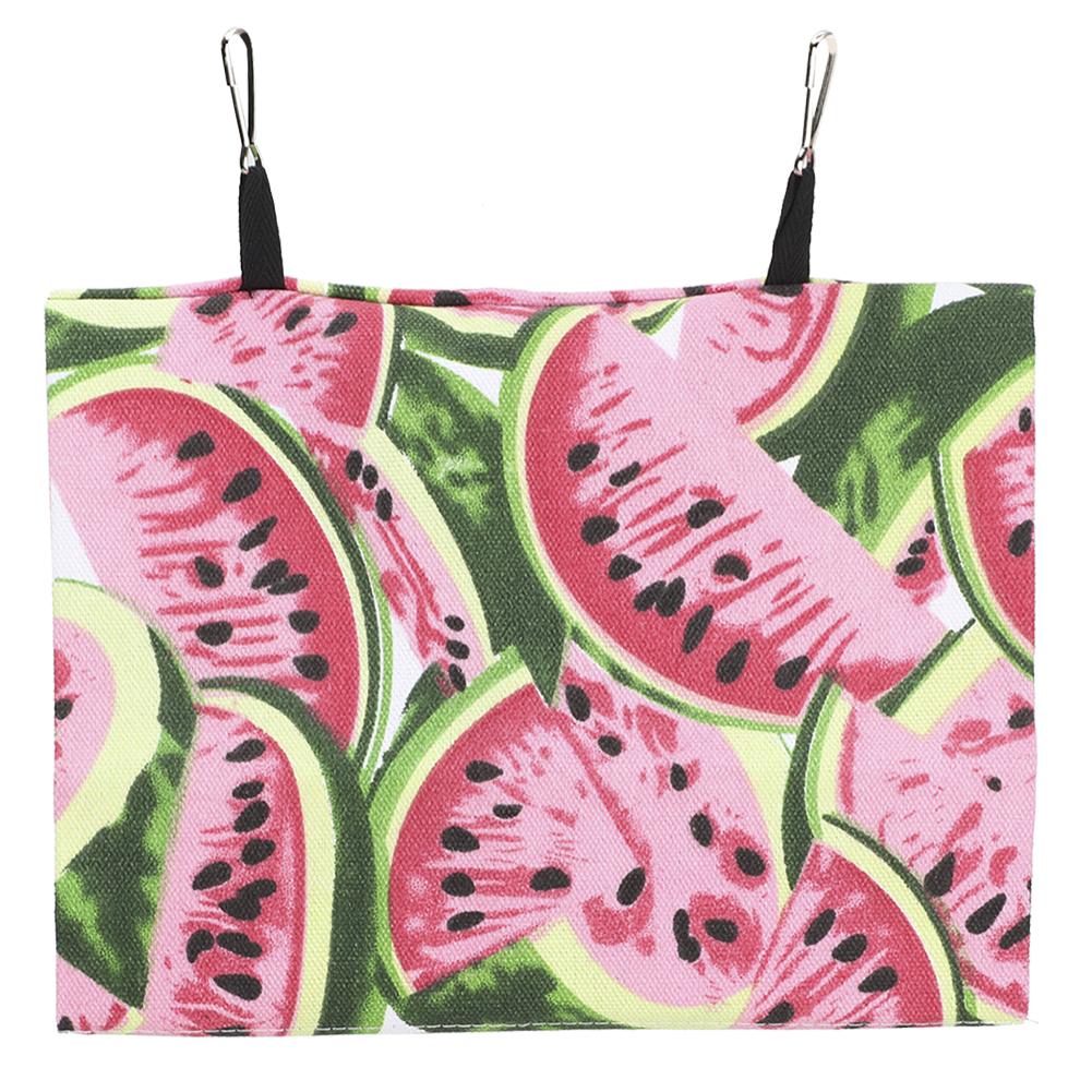 1PCS Spring Summer Canvas Pet Hammock Hanging Cave Bed for Parrots and Other BirdsWatermelon L