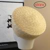 French Beret Hat Women Straw Cap Summer Circle Woven Sun Hat Church Derby Party Hostesses Pillbox Hat Millinery Fascinator Base