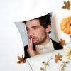 Josh OConnor Cushion Cover Washable Linen Pillowcase Soft  for Daily Sofa Bed Home Room Decor