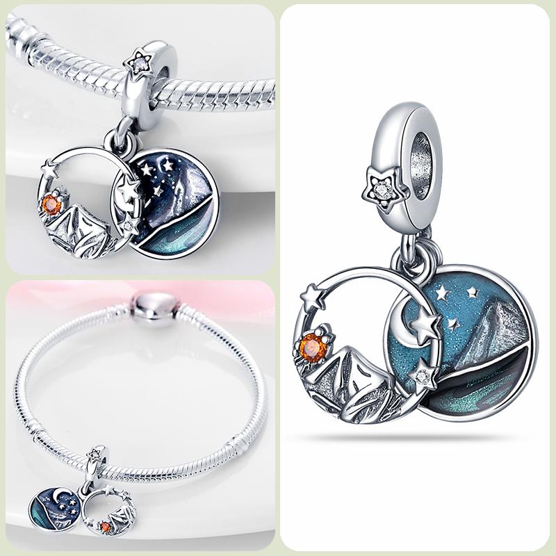 Modne koraliki zawieszki S925 ze srebra próby 925 w stylu klasycznym i romantycznym z motywem żółwia lotosu, odpowiednie do oryginalnej bransoletki DIY na prezent