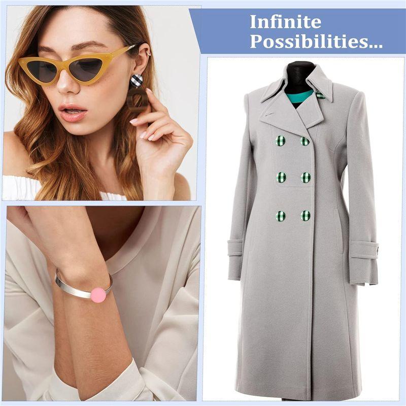 M-Modern-100 Sets Cover Buttons Kit With Tools Size Buttons To Cover Self Cover Buttons DIY Fabric Cloth Cover Buttons Durable 1