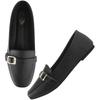 Shoetopai Women'S Black Classic Loafer Belly Shoes With Buckle Detail  Comfortable Slip-On Flats For Office & Daily Eu37
