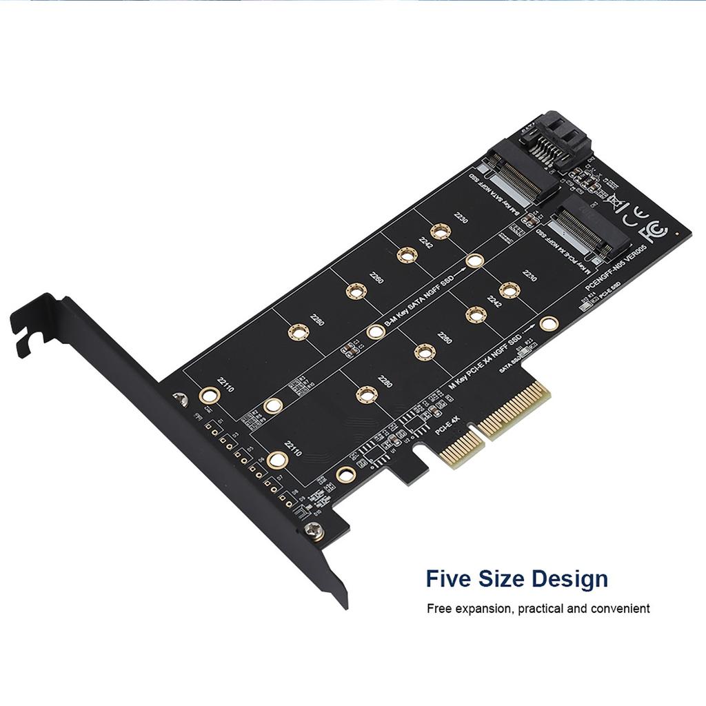 PCI‑E 4X auf M.2 NVMe SSD NGFF Adapterkarte B Key M Key Erweiterung Duale Schnittstelle