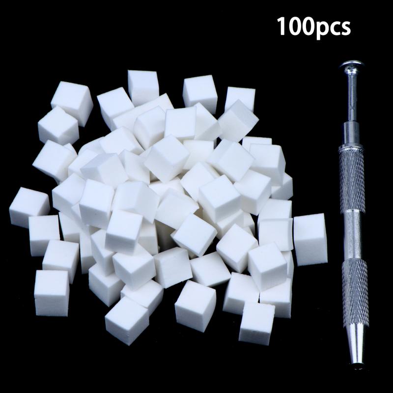 Nail Art Sponge Set with Grab Pen 100Pcs Lightweight DIY Gel Polish Glitter Ombre Applicator for Travel Manicure