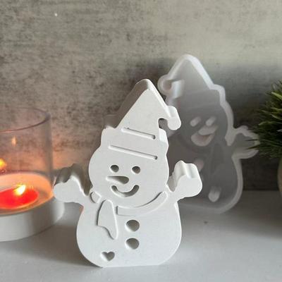 New Snowman Candle Mold Christmas Snowman Shape Cement Gypsum Ornament Mold Epoxy Resin Mould Xmas Gifts