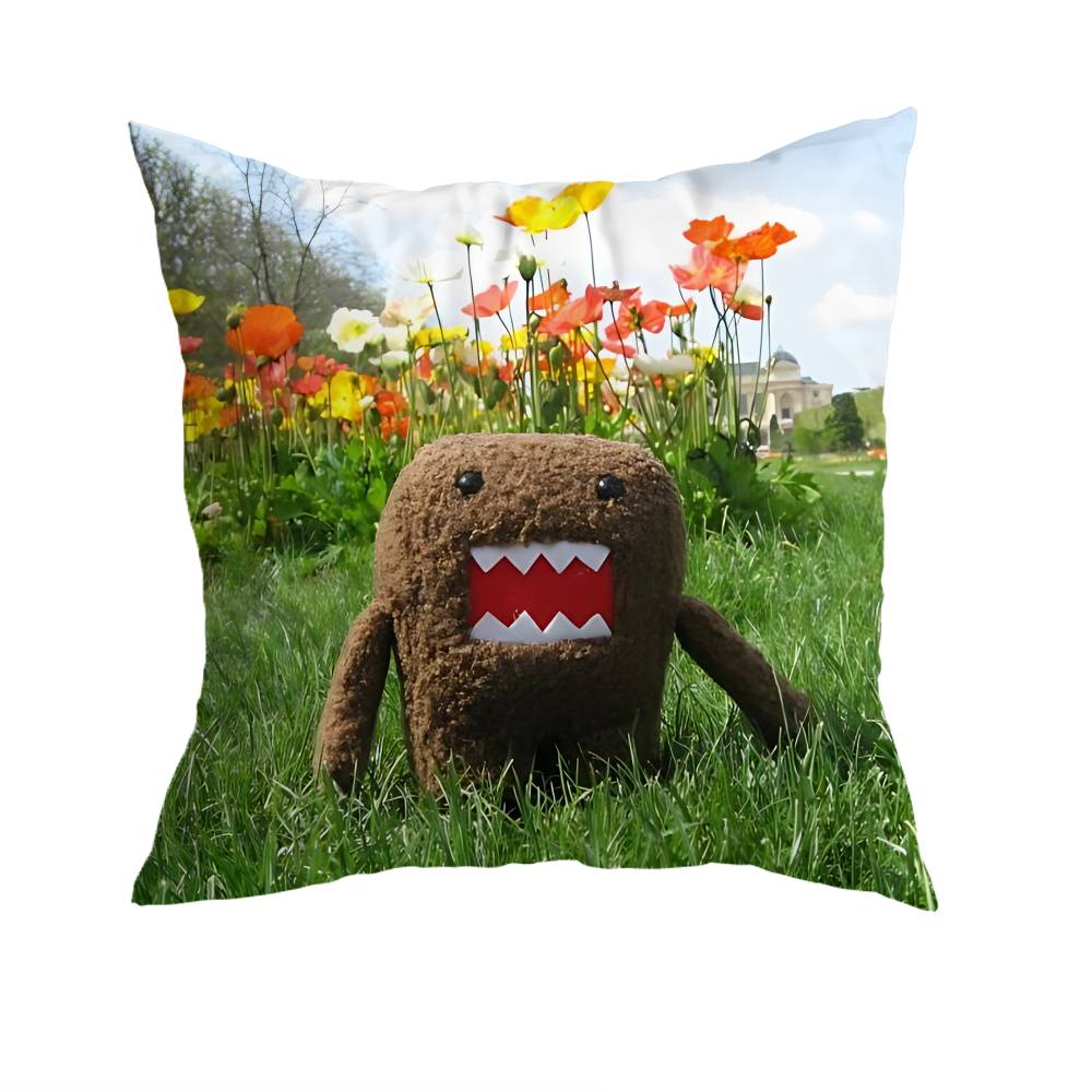 Cute Funny Domo Cartoon  Pillow Cover Living Room Sofa Cushion Cover Bedroom Room Bed Pillow Cover Home Decoration