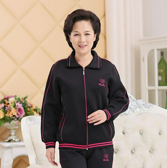 Sportbekleidungs-Set für Damen in Übergröße - Frühjahr/Herbst 2023, Zweiteiler mit langen Ärmeln für Mütter mittleren Alters und ältere Mütter