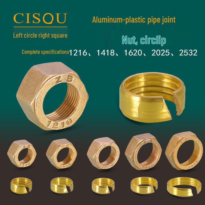 

Aluminum-Plastic Pipe Fittings: 1216 Copper Nut, 1620 Retaining Ring, 4-6 Points, 1 Inch, Solar Water Heater Repair. 1216 Aluminum-plastic Pipe Retaining Ring