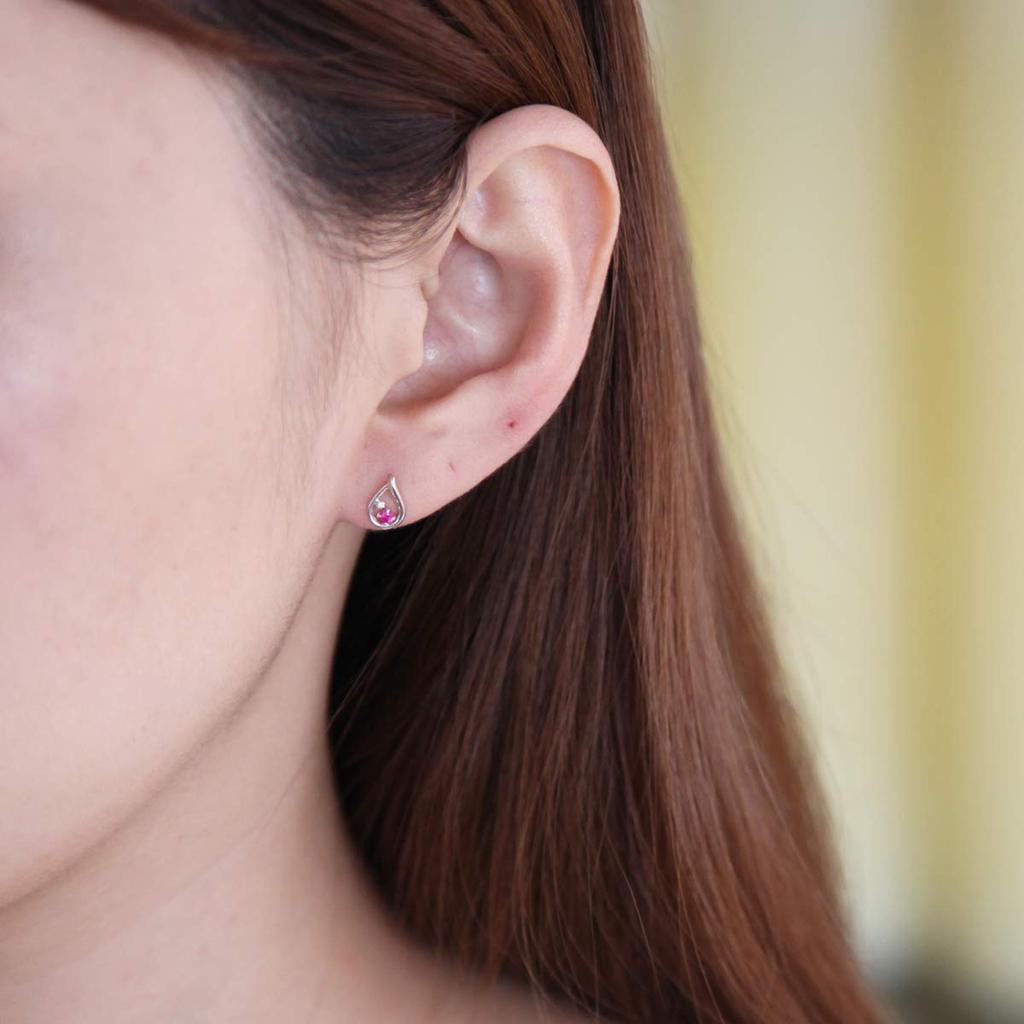 [canal4℃] K10 white gold earrings 151646253207 (July birthstone) (WG)