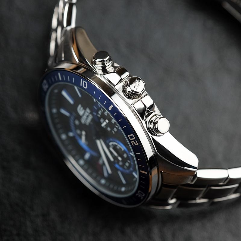 Casio Edifice Waterproof Minimalist Watch Business Recommendation Quartz Movement Stainless Steel Strap Men watches Black EFR-552D-1A2VUPR