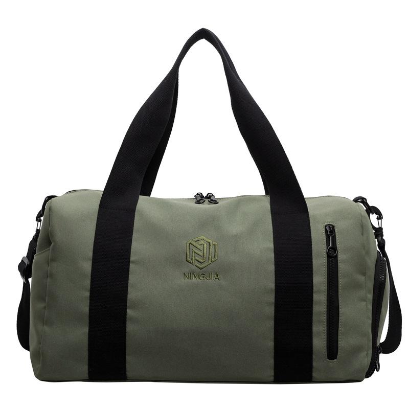 

Outdoor Trend Casual Style Portable Belt Shoe Compartment Commuter Travel Bag Dry and Wet Separation Sports Fitness Bag Can Cover Tie Rod зелений