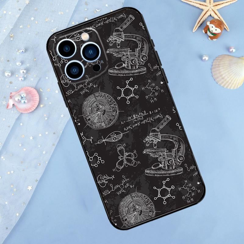 Vintage Seamless Chemistry Laboratory Phone Case For iPhone 15 16 Pro Max 13 11 12 14 Pro Max XR XS X 7 8 Plus 12 13 Mini Cover