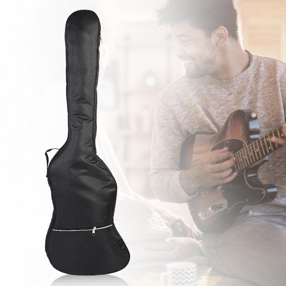 Polstrovaná taška na elektrickou baskytaru z oxfordské tkaniny, dvojité popruhy, voděodolná, černá