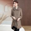 Elegant Spring/Autumn 2026 Reversible Wool Coat - Fashionable Mid-Length for Stylish Middle-Aged & Elderly Women