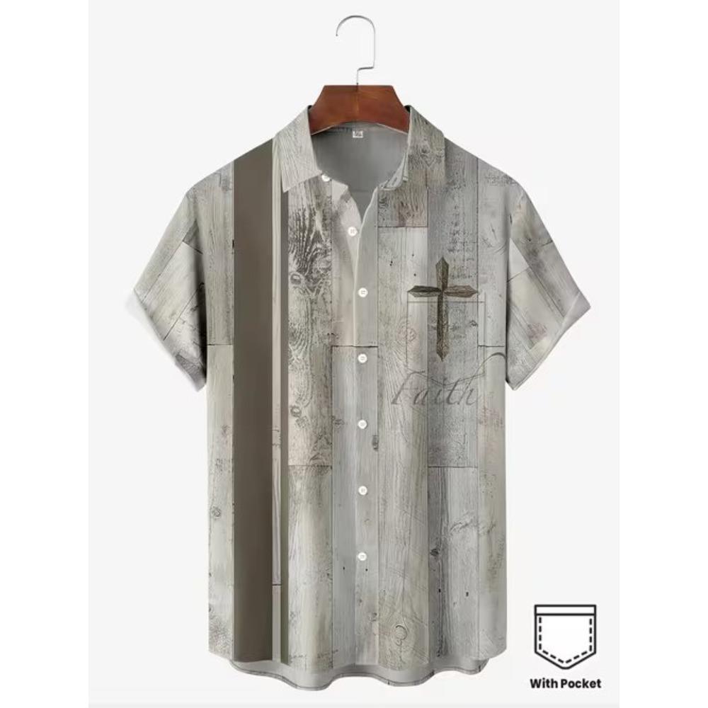 Herren Musikalische Noten Muster 3D Druck Hemd Button-Up Hemd Freizeithemd Sommerhemd Kurzarm Tägliche Urlaubsbekleidung