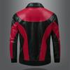 Giacca in Pelle da Uomo Nuova Giacca da Motociclista in PU da Uomo Giacca Colore Abbinato Moda Pelle Uomo Cappotti Sportivi