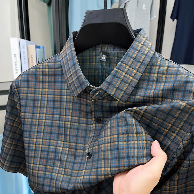 Digital Printed Men s Shirt Short Sleeve Men s Summer Versatile Breathable Wrinkle-Resistant M