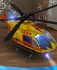 Children's Pull Back Police & Fire Rescue Helicopter Toy with Rotating Propeller - Simulation Model for Boys