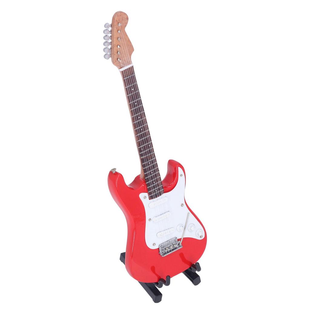 1:6 Electric Miniature Guitar 18cm Fine Details Environmental Beech Wood Guitar Model with Bracket