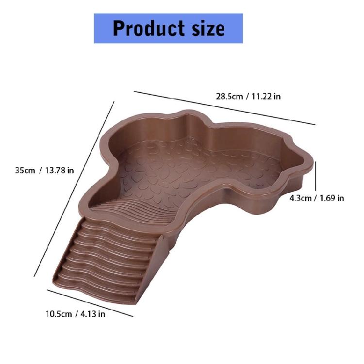 Turtles Habitat Bowl With Ergonomic Steps 4.3cm Depth Scratch Resistant For Indoor and Outdoor Use