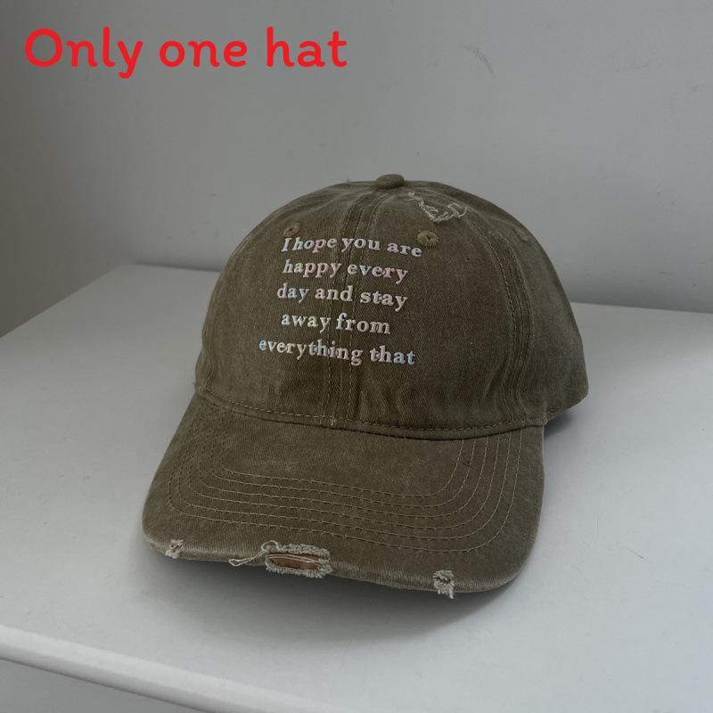 Classic Cotton Baseball Cap With Embroidered Letters For Casual Outdoor Wear