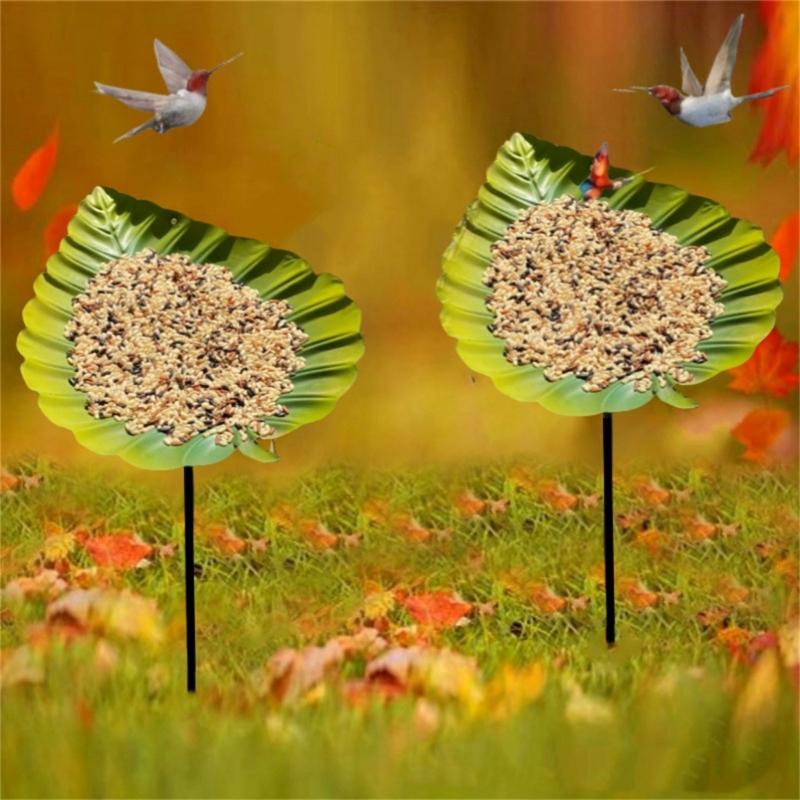 Leaf Shape Outdoor Bird Bath Winterproofed Durability Garden Decoration Feeders for Wild Birds for Nature Lover