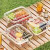 Kunststoff Kühlschrank Drehbar Obstschale Mehrzweck Drehbar Geteilte Servierschale Große Kapazität Transparente Snack Aufbewahrungsbox