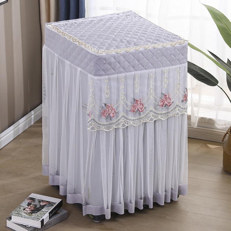 1PC Drum Washing Machine Washable Embroidery Universal Dustproof Cover Protective Sleeve Fibre Cover Fully Automatic Machine