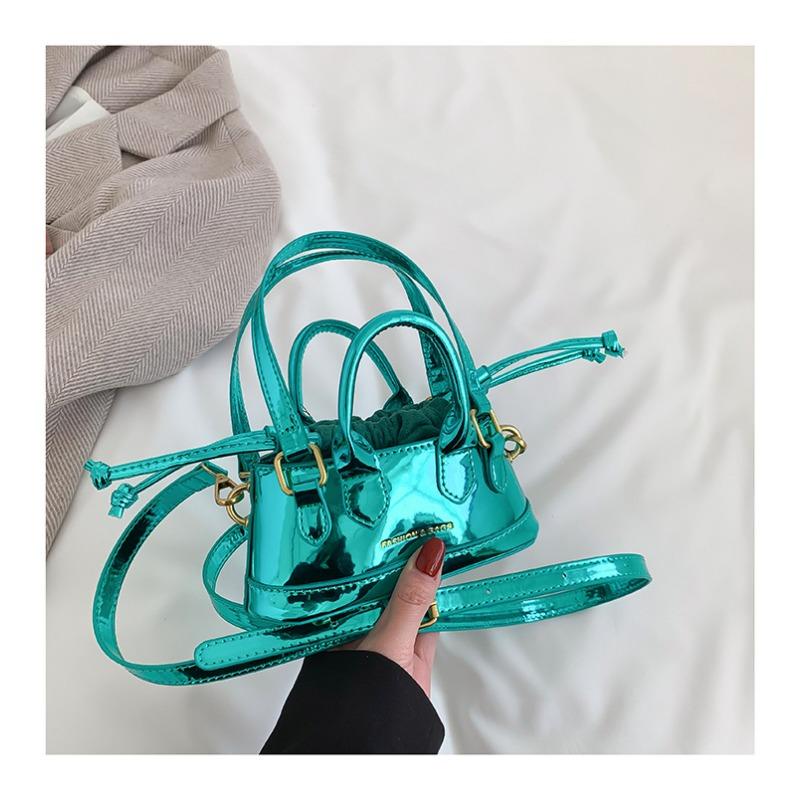 New patent leather laser glossy women's bag mini hand bag shell women's messenger bag mouth red envelope