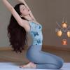 Women's 2025 Chinese Style Yoga Vest with Chest Pads - Stunning Print Pilates Fitness Top