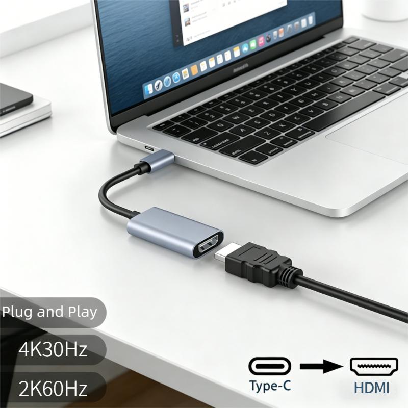 TYPE C To HDMI Adapter 4K USB C USB3.1 Male To HDMI-compatible Female Converter Cable for Laptop IPad Tablet TV MacBook Galaxy
