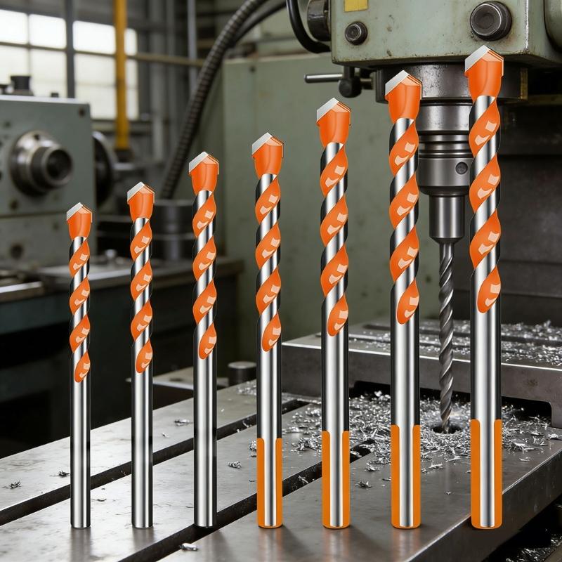 Concrete Drill Bit Four-Edge Serrated Drill Bits 1/4 Shank High Hardness Steel Metal Drill For Brick