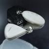 Oval-Pear Cut 100 Ct Scolecite Pendant Healing Stone 925 Silver Gemstone Pair AR-1767-S