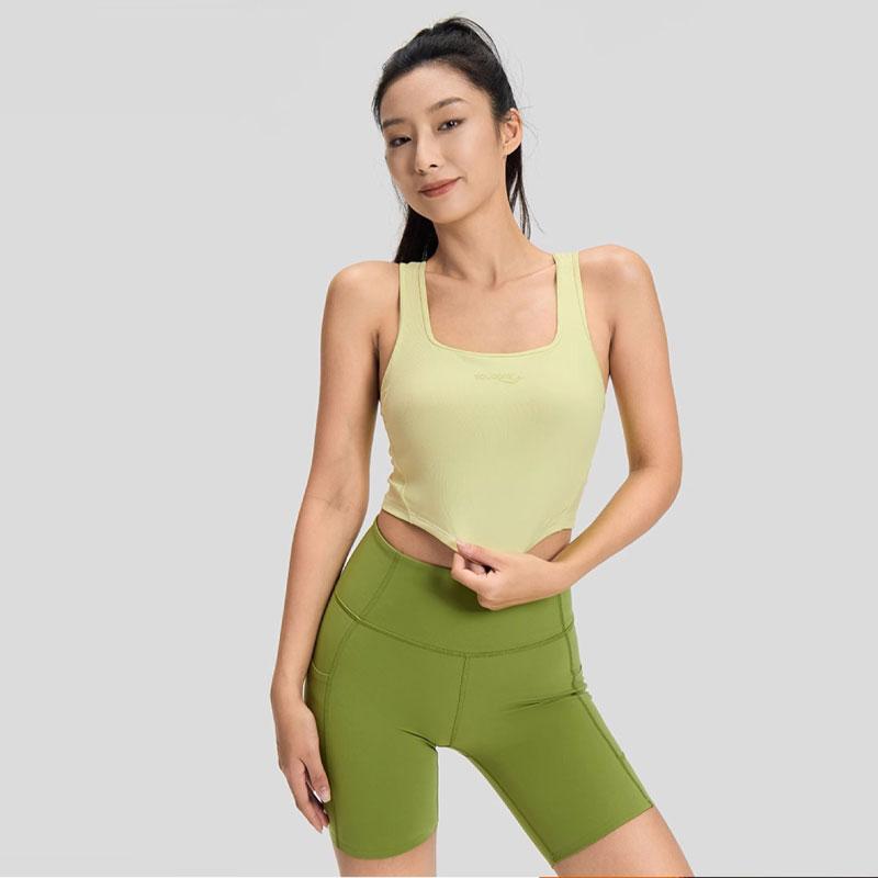 Saucony Solid Color Tight Running Sports Tank Top Women tops Soft-Yellow SC1230004DY-YL08