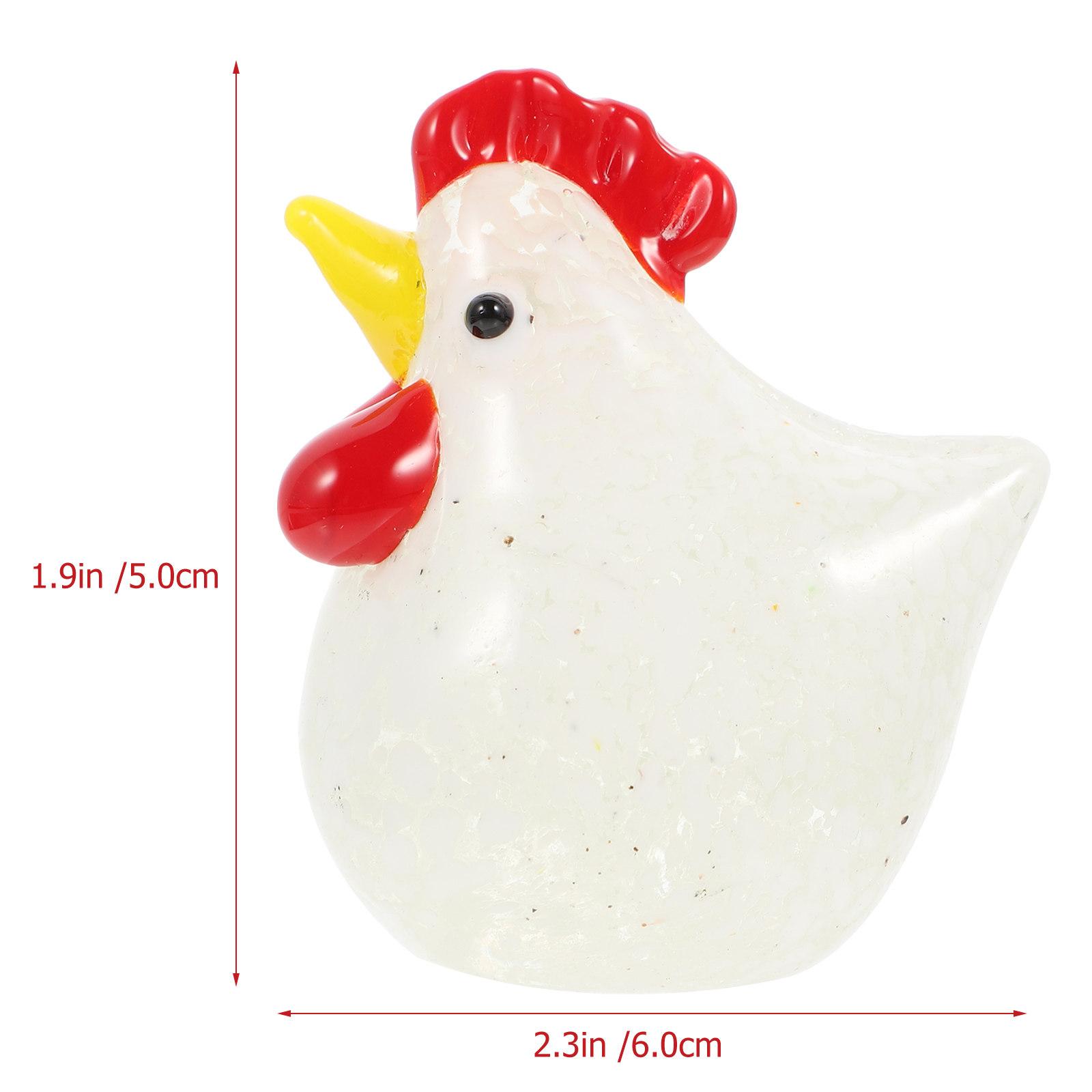 

Creative Desktop Glass Hen Ornament Handmade Glass Chicken Statue Realistic Colorful Decor for Home Office Display Gift белый