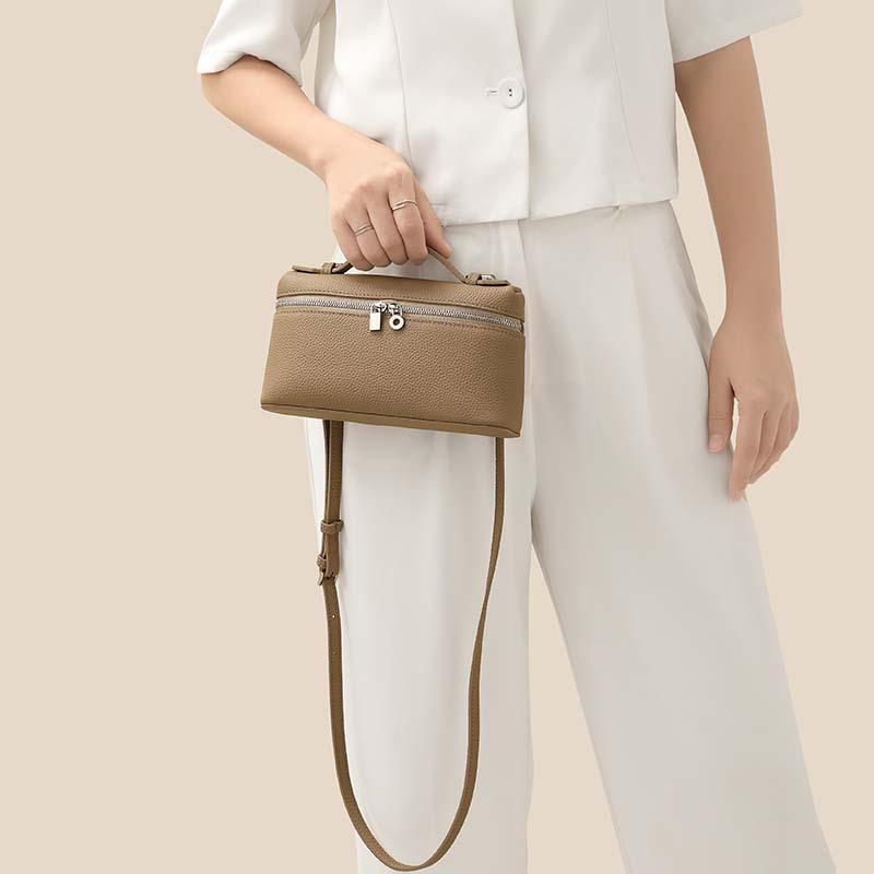 Summer Bag First Layer Cowhide Lp19 Lunch Box Bag Women'S Hand Leather Women'S Bag Shoulder Messenger Bag