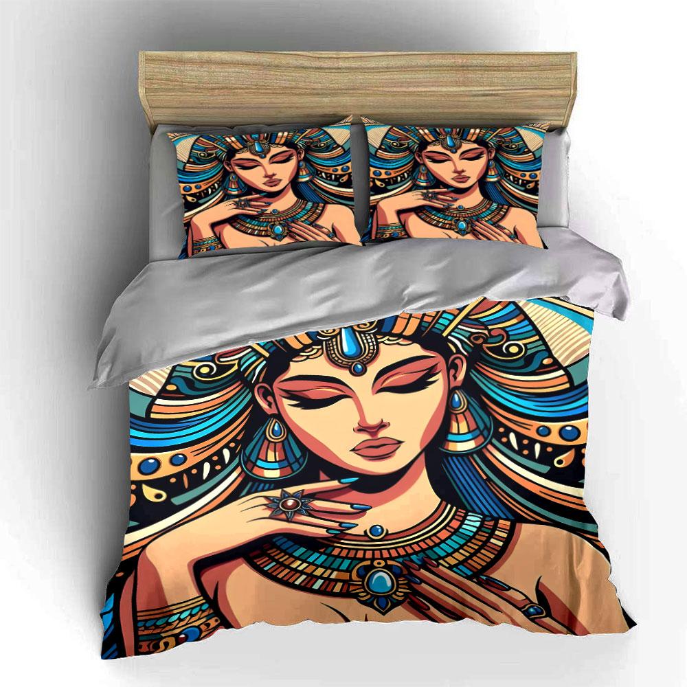 Artistic portrait of adorned woman Print Bedding Set 1 Duvet Cover 2 Pillowcases for Adult and Children Luxury Gift Full Size