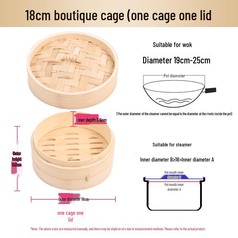 Mini Bamboo Xiao Long Bao Steamer with Steaming Grid for Dumplings