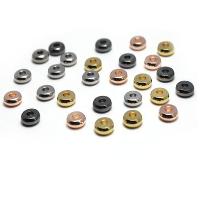 30-100Pcs 3 6 8 10 Mm Silver Gold Metal Brass Spacer Beads Flat Loose Beads Charms for DIY Jewelry Making Bracelet Accessories