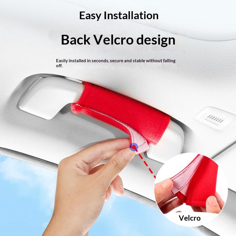 1Pcs Car Roof Protection Cover Car Short Plush Handle Cover Door Handle Anti Slip Decoration Car Interior Products