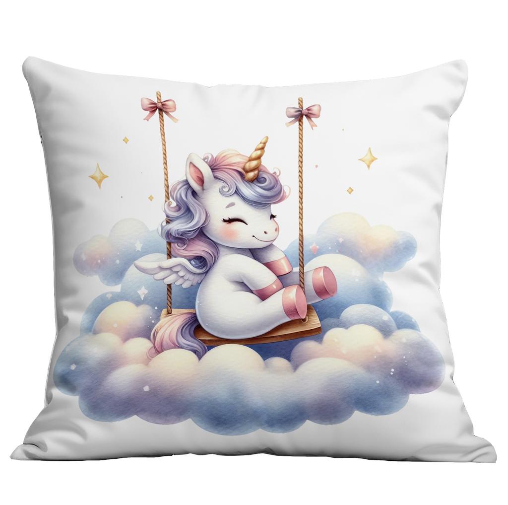 New Short Plush Pillow Cover Cute Cartoon Unicorn Printed Pillow Cover Sofa Cushion Pillow Cover Premium Durable